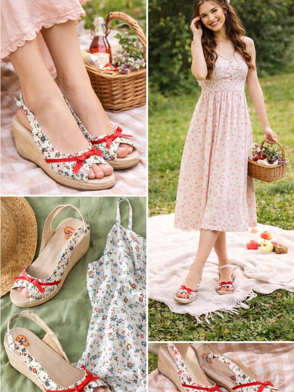 Rocket Dog Espadrille Wedge Sandals 11M Floral Slingback Cottagecore Coquette